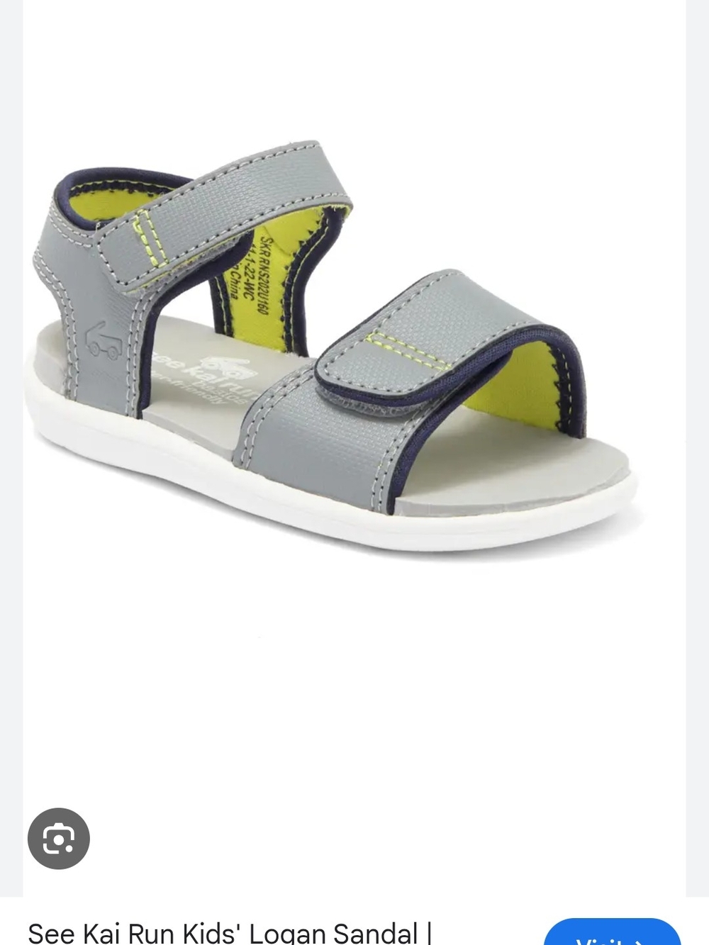 See Kai Run Boys Light Blue Adjustable Hook-and-Loop Sandals - Picture 3 of 6